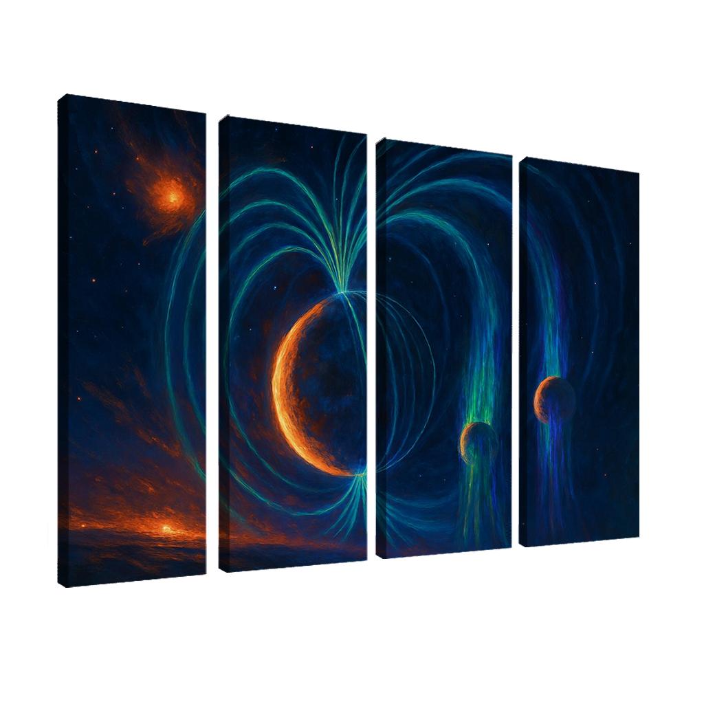 Auroral Tethers Of A Magnetic Exoplanet multi-panel paintings