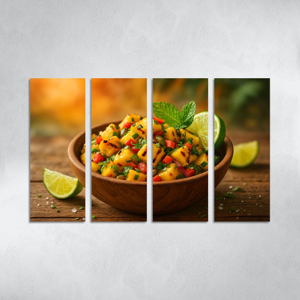 Smoky Pineapple Mango Salsa Bowl framed paintings