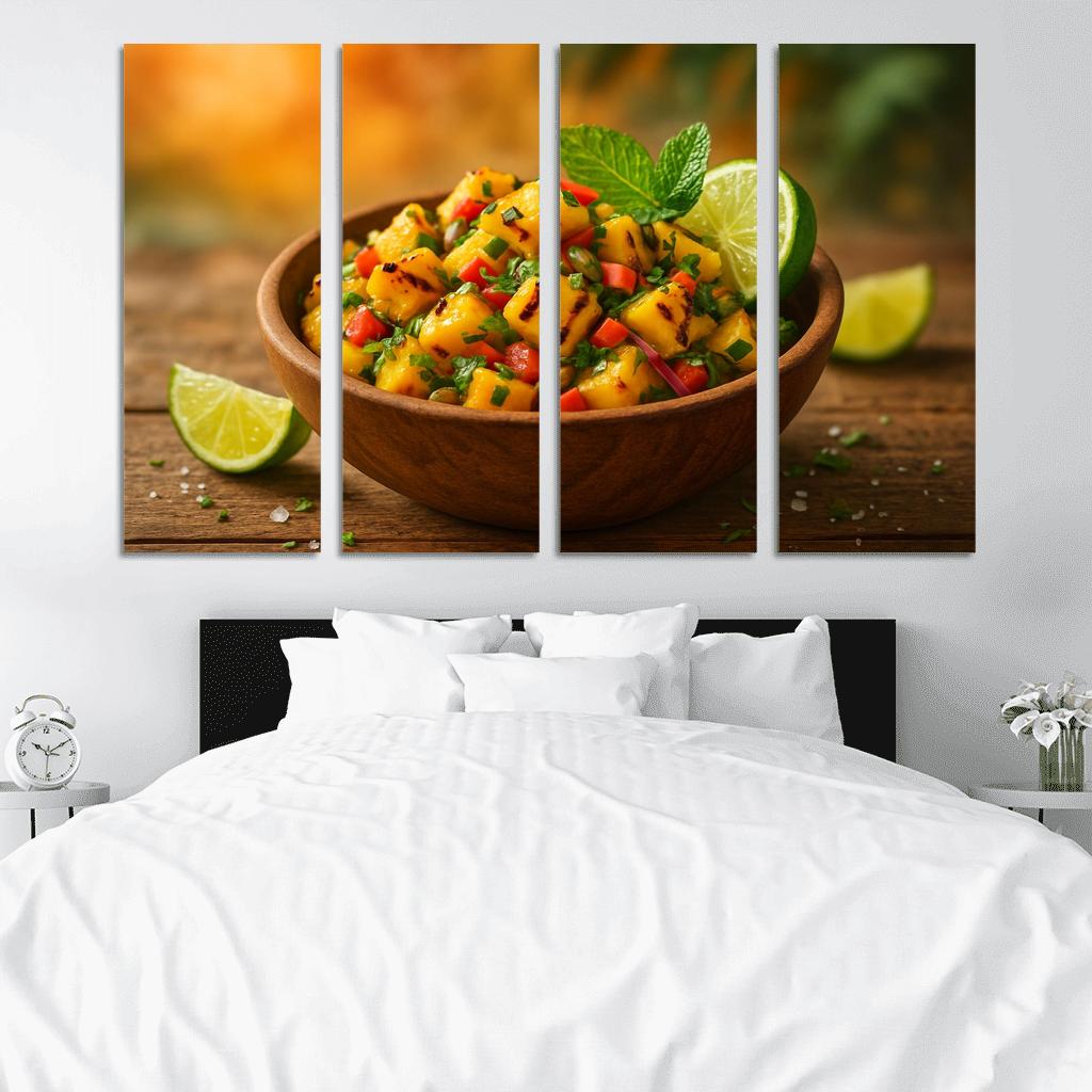 Smoky Pineapple Mango Salsa Bowl framed paintings