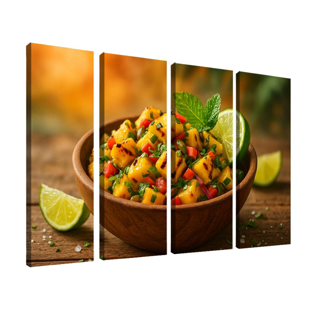 Smoky Pineapple Mango Salsa Bowl framed paintings