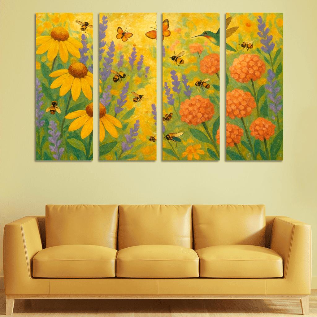 Pollinator Pathway Mosaic custom paintings frame