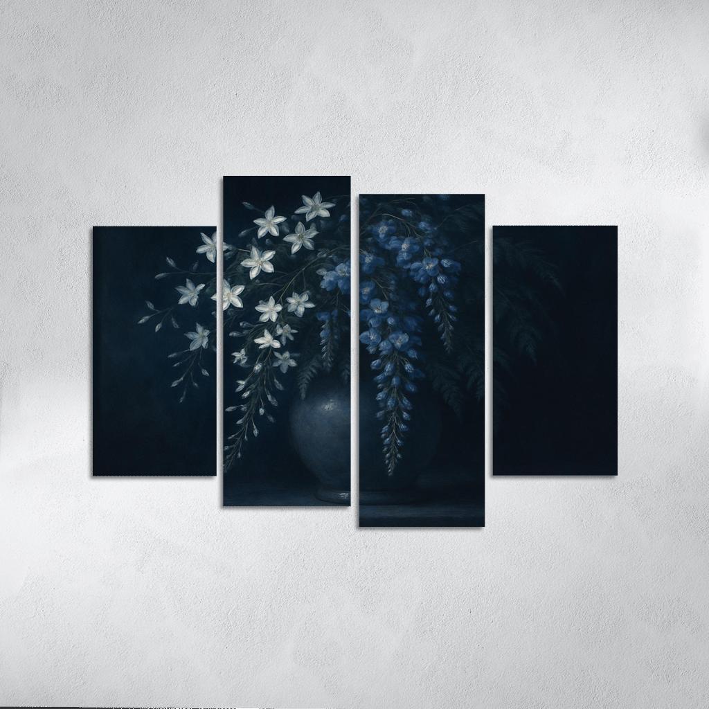 Moonlit Botanical Cascade modern paintings frame