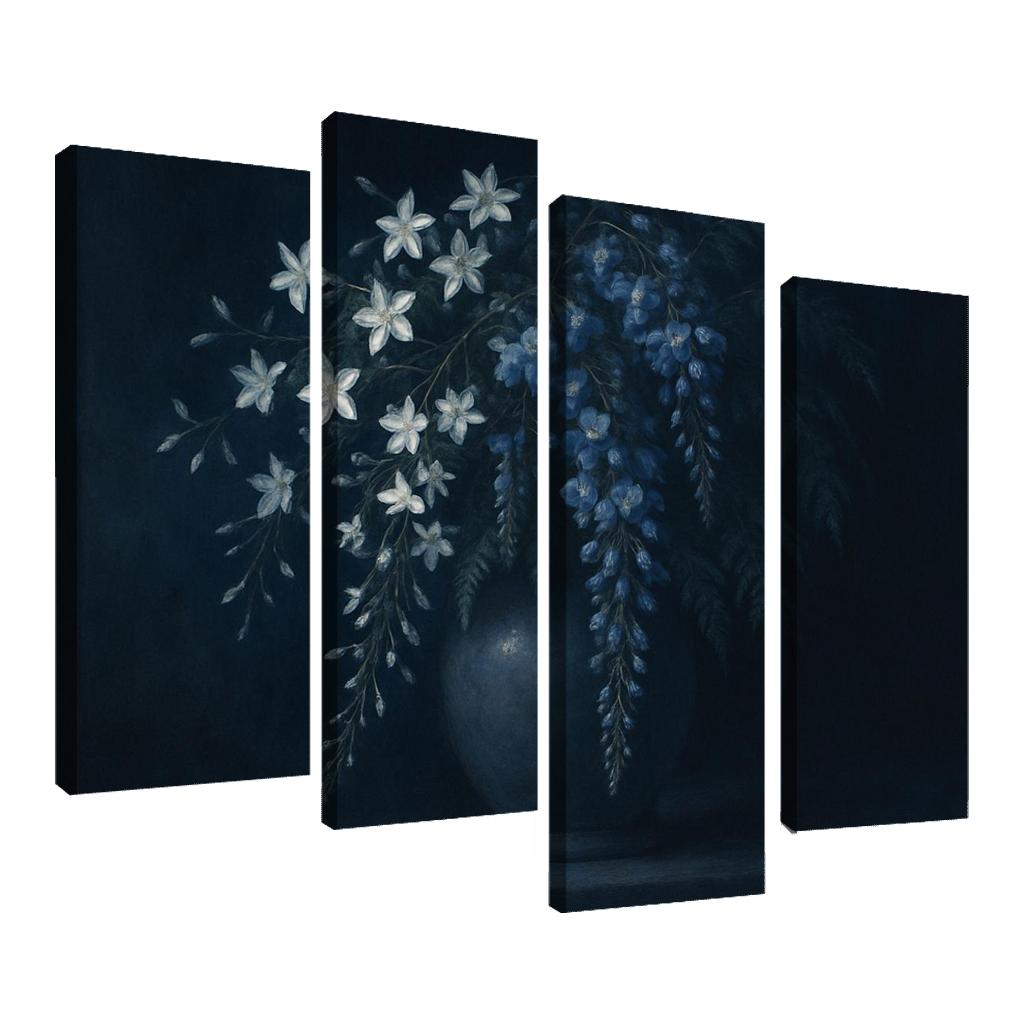 Moonlit Botanical Cascade modern paintings frame