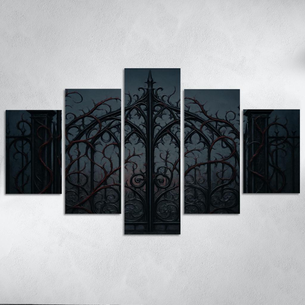 Enchanted Ironwork Gates Of Twilight framed paintings