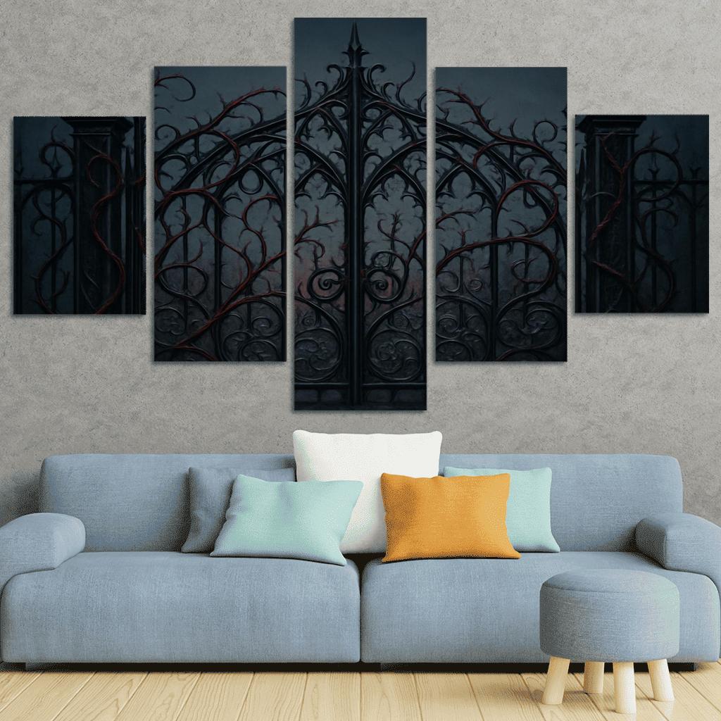 Enchanted Ironwork Gates Of Twilight framed paintings
