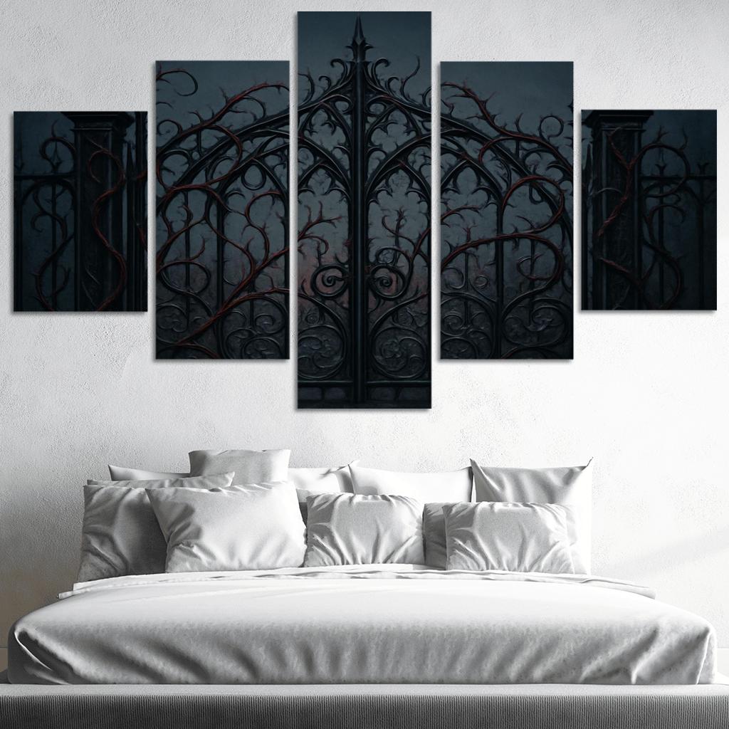 Enchanted Ironwork Gates Of Twilight framed paintings