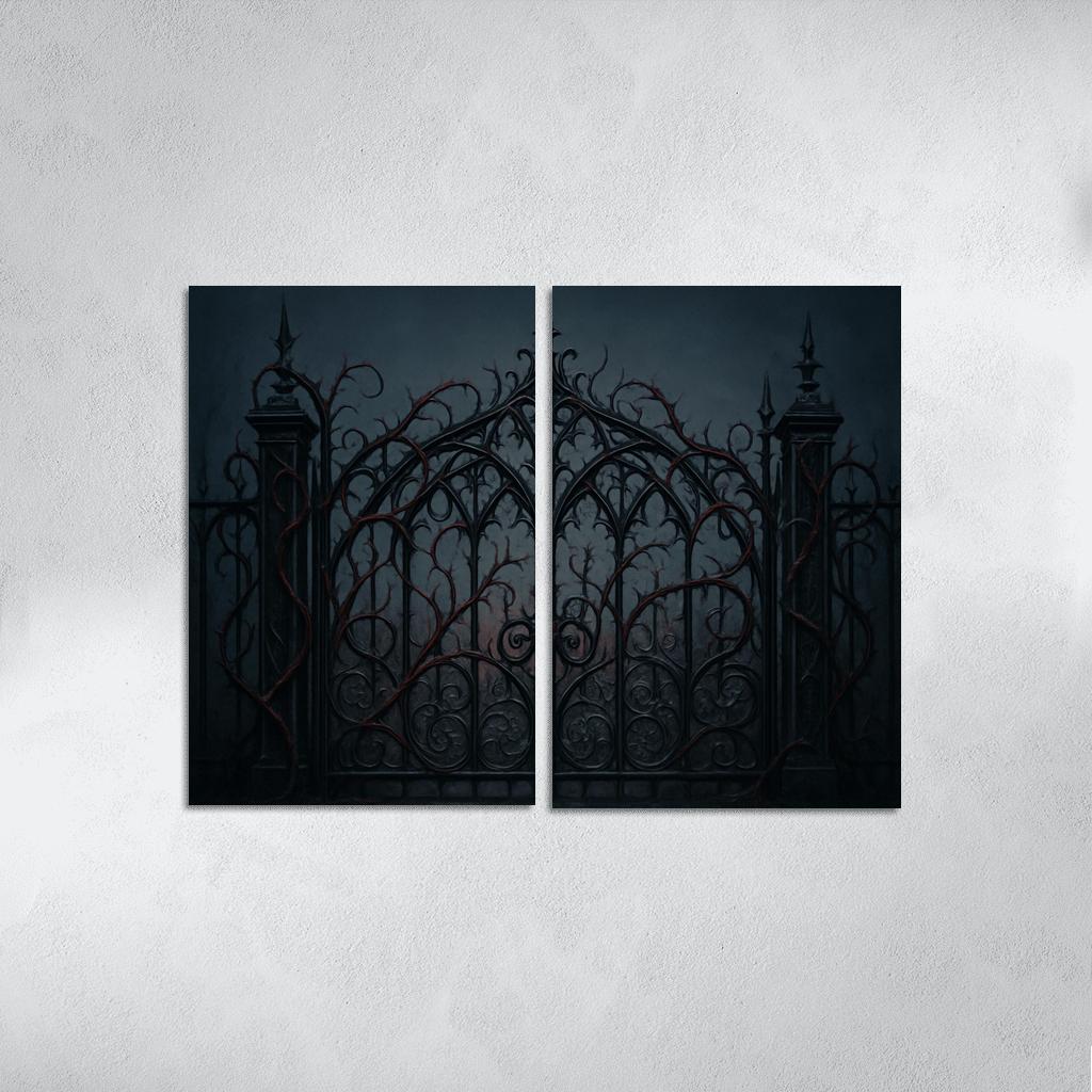 Enchanted Ironwork Gates Of Twilight framed paintings