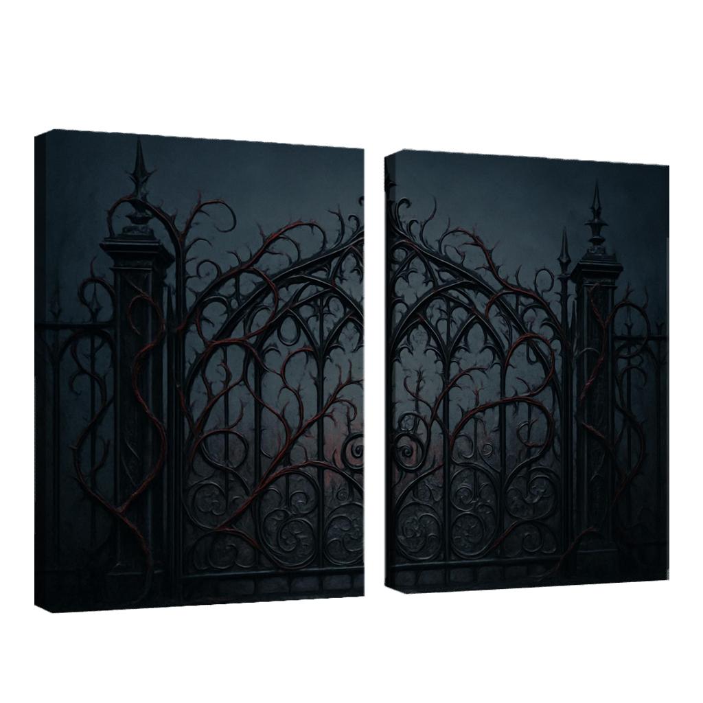 Enchanted Ironwork Gates Of Twilight framed paintings