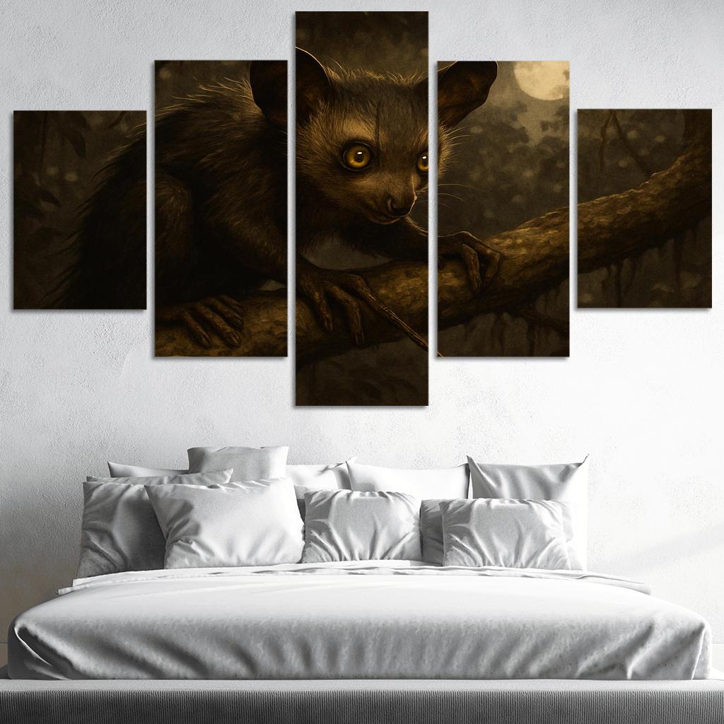 Aye Aye Forager In Moonlit Canopy premium artwork frames