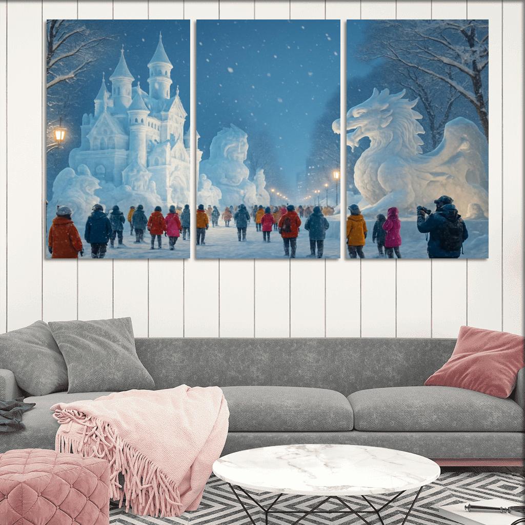 Sapporo Snow Festival - Sapporo Japan abstract paintings frame