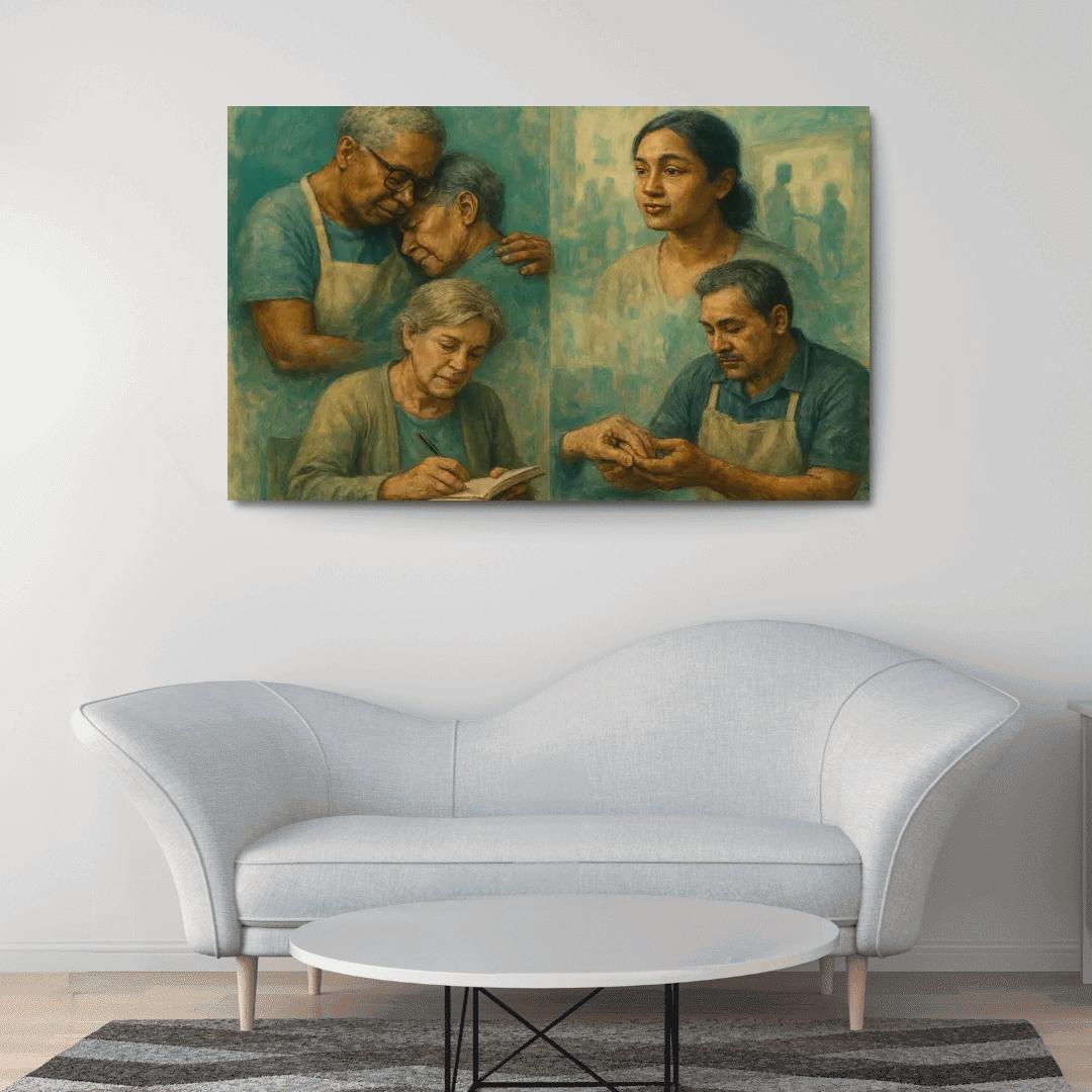 Interwoven Lives Portraits Of Care Work one-piece frames