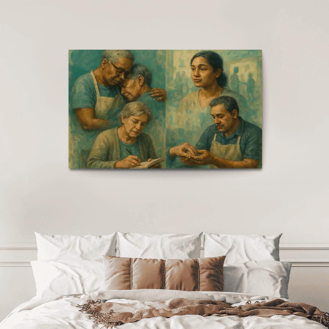 Interwoven Lives Portraits Of Care Work one-piece frames