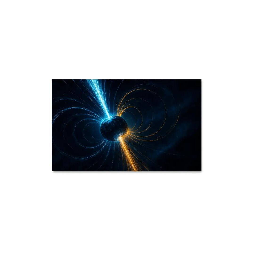 Photon Fountain Near A Spinning Magnetar wall art