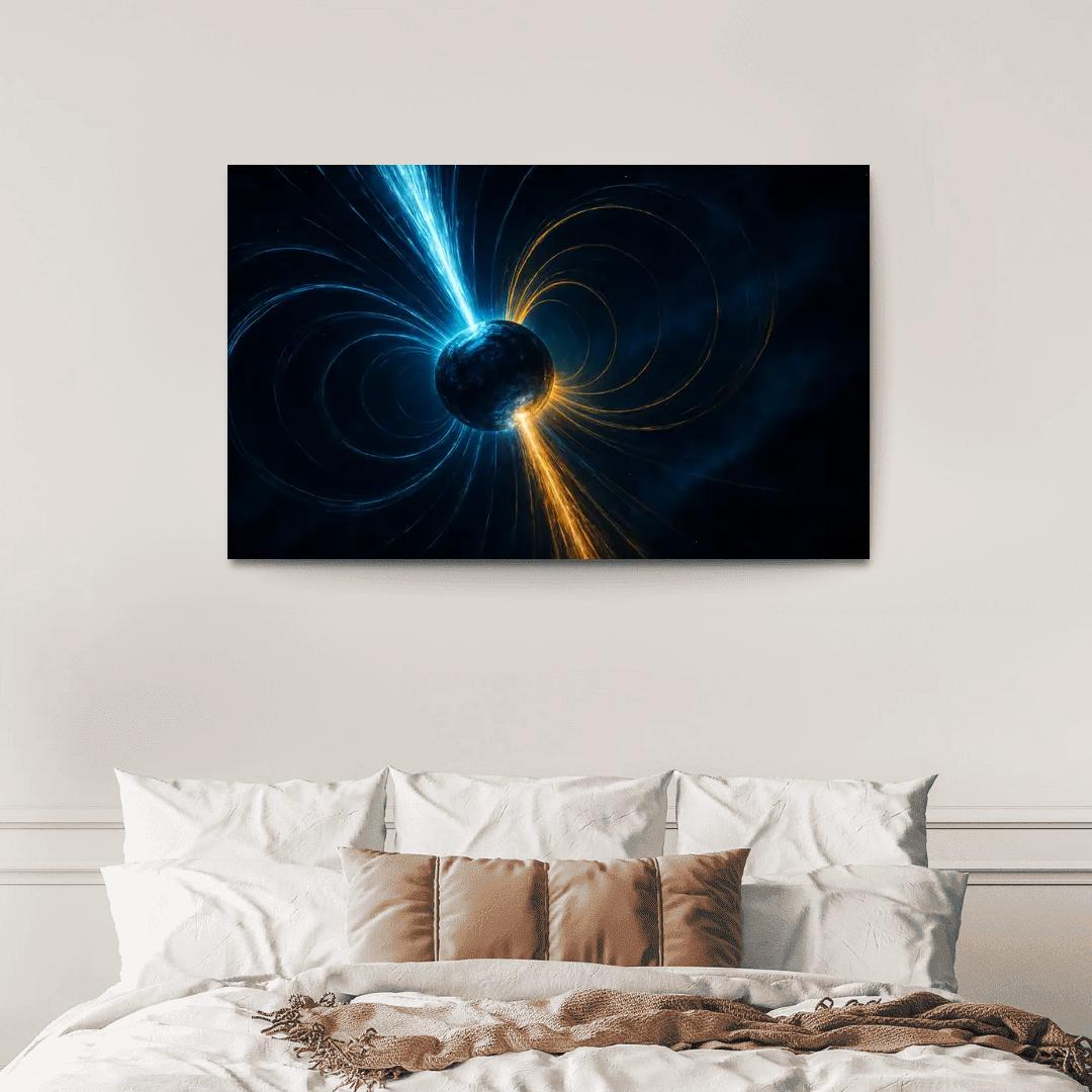 Photon Fountain Near A Spinning Magnetar wall art