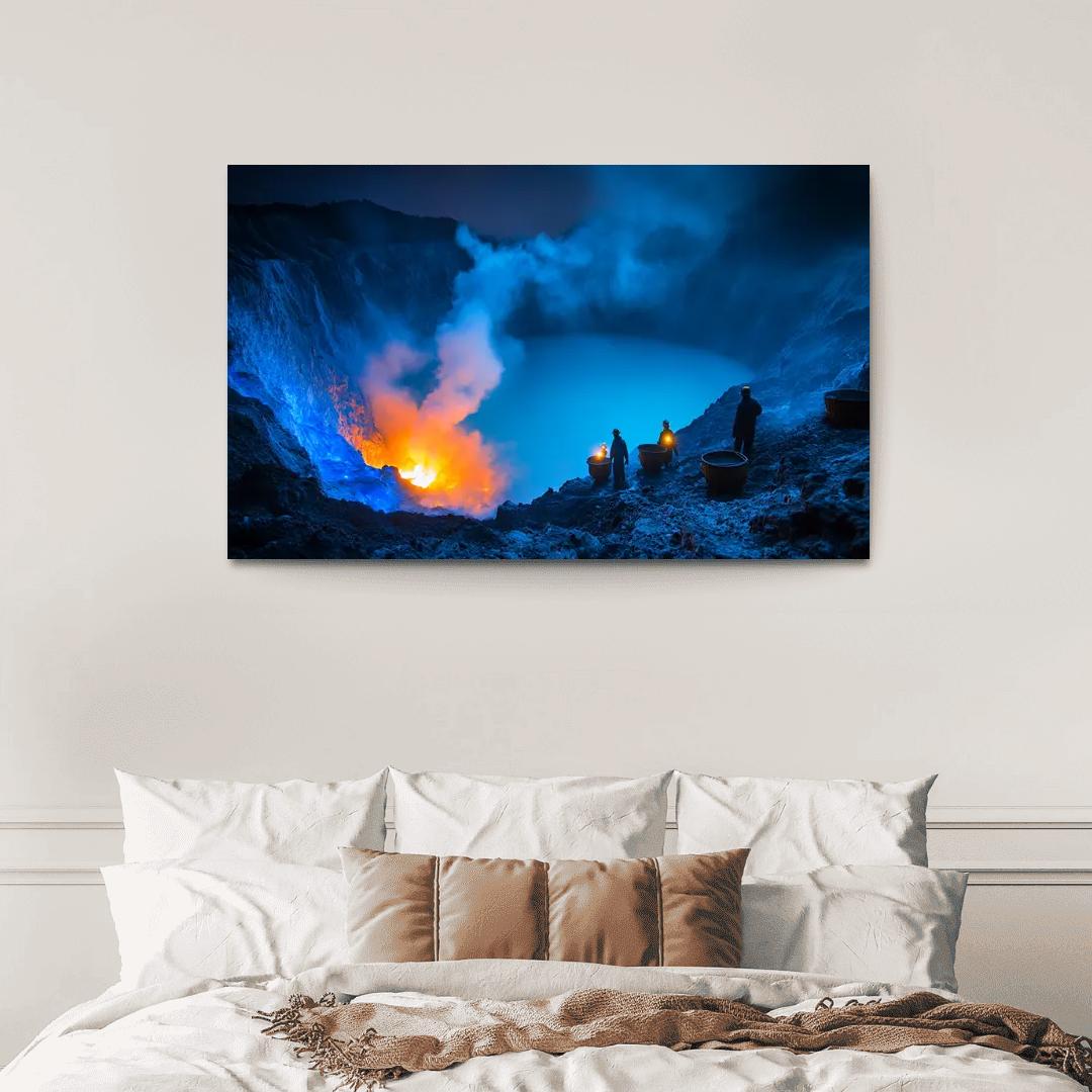 Kawah Ijen Blue Fire Crater custom paintings frame