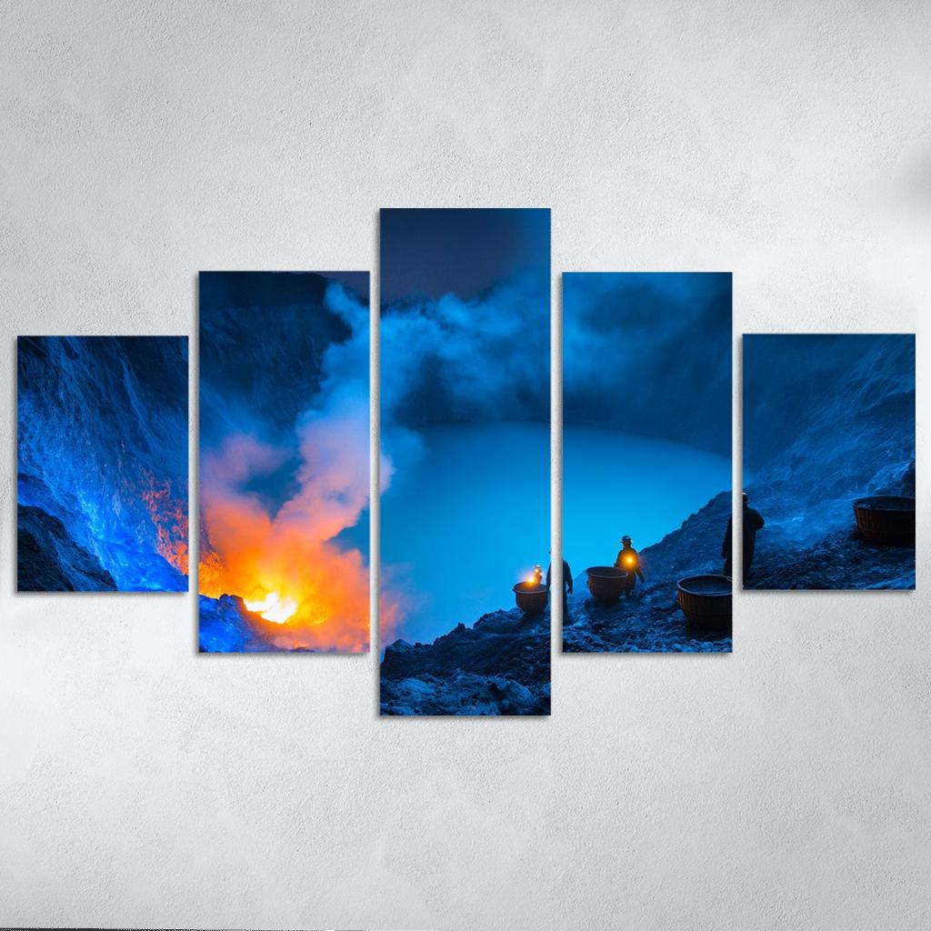 Kawah Ijen Blue Fire Crater custom paintings frame