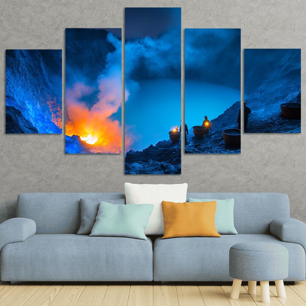 Kawah Ijen Blue Fire Crater custom paintings frame