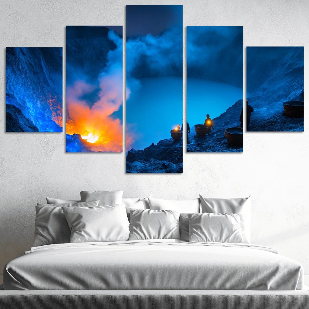 Kawah Ijen Blue Fire Crater custom paintings frame