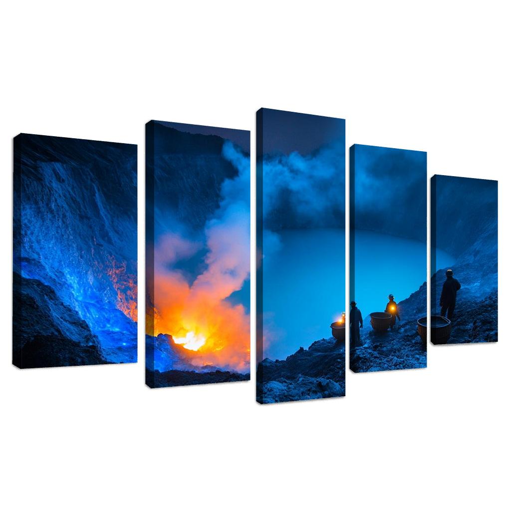 Kawah Ijen Blue Fire Crater custom paintings frame