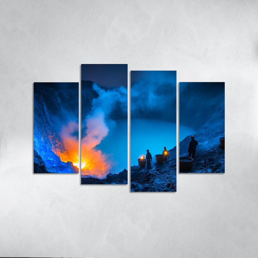 Kawah Ijen Blue Fire Crater custom paintings frame