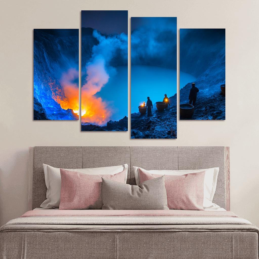 Kawah Ijen Blue Fire Crater custom paintings frame