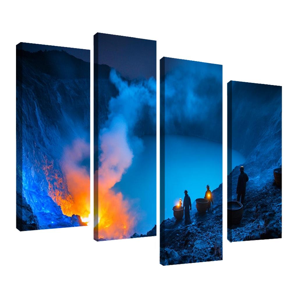 Kawah Ijen Blue Fire Crater custom paintings frame