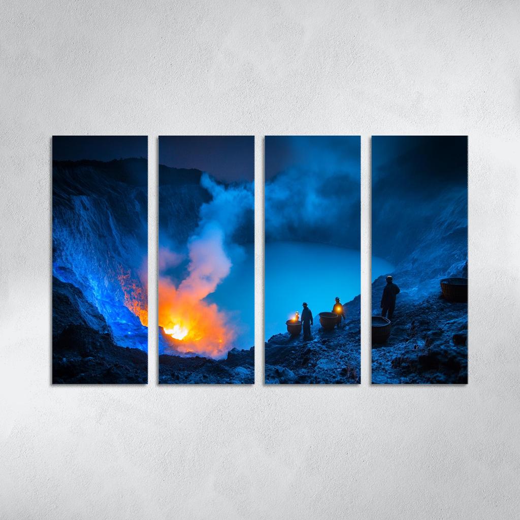 Kawah Ijen Blue Fire Crater custom paintings frame