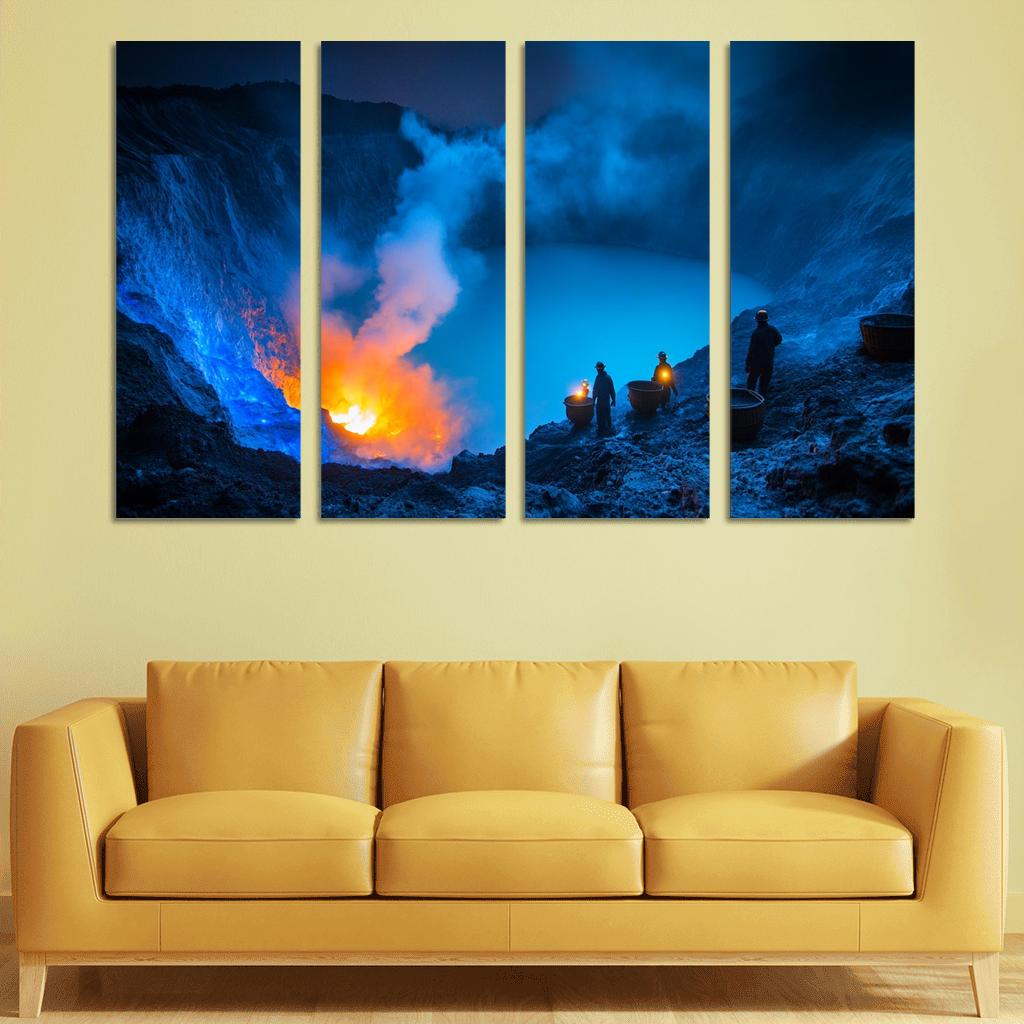 Kawah Ijen Blue Fire Crater custom paintings frame