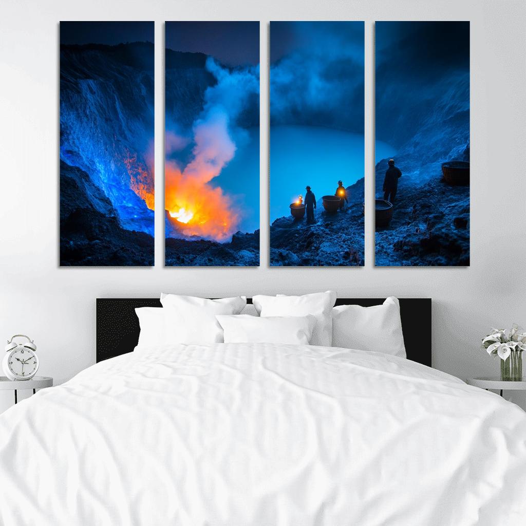 Kawah Ijen Blue Fire Crater custom paintings frame
