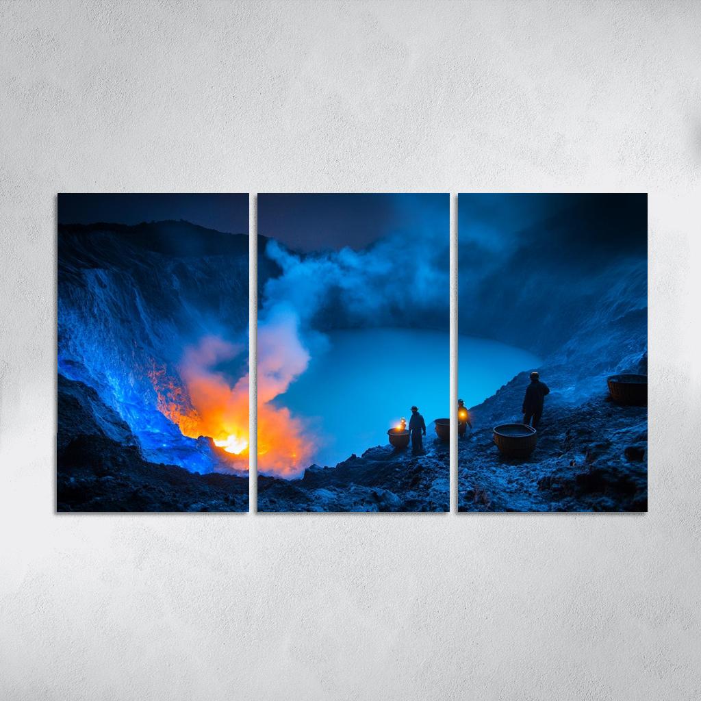 Kawah Ijen Blue Fire Crater custom paintings frame