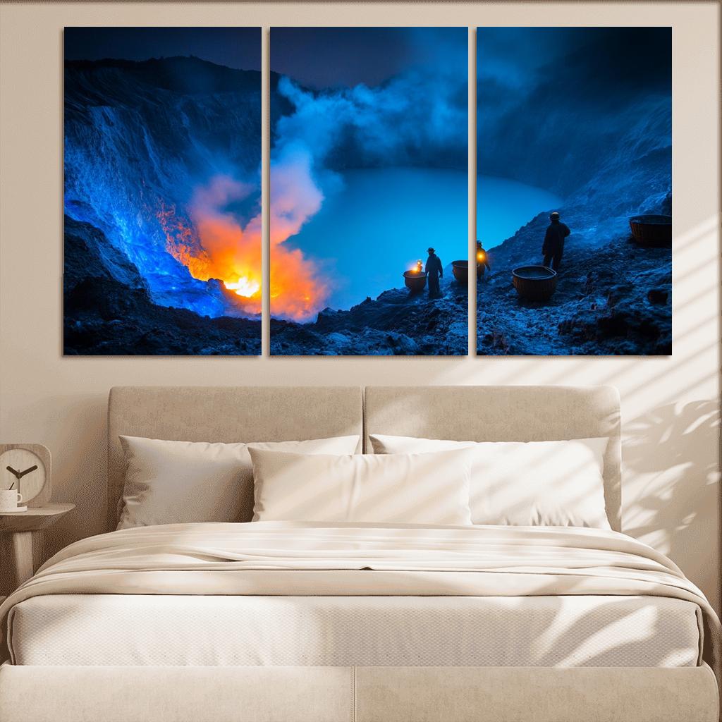 Kawah Ijen Blue Fire Crater custom paintings frame