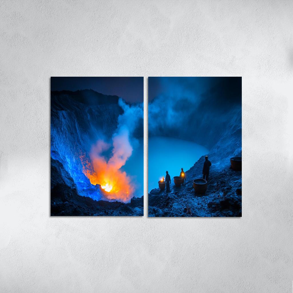 Kawah Ijen Blue Fire Crater custom paintings frame