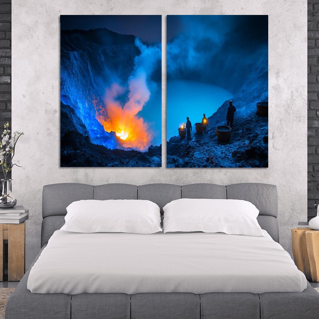 Kawah Ijen Blue Fire Crater custom paintings frame