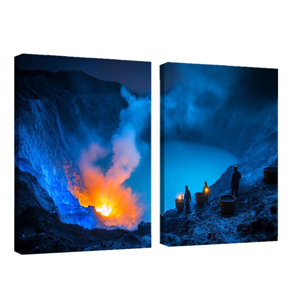 Kawah Ijen Blue Fire Crater custom paintings frame