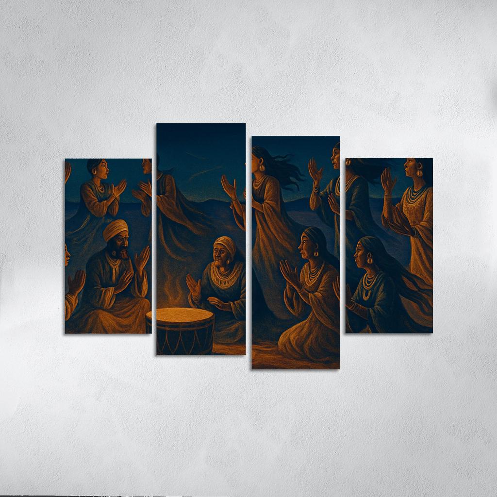 Desert Drum Ritual Dance abstract paintings frame