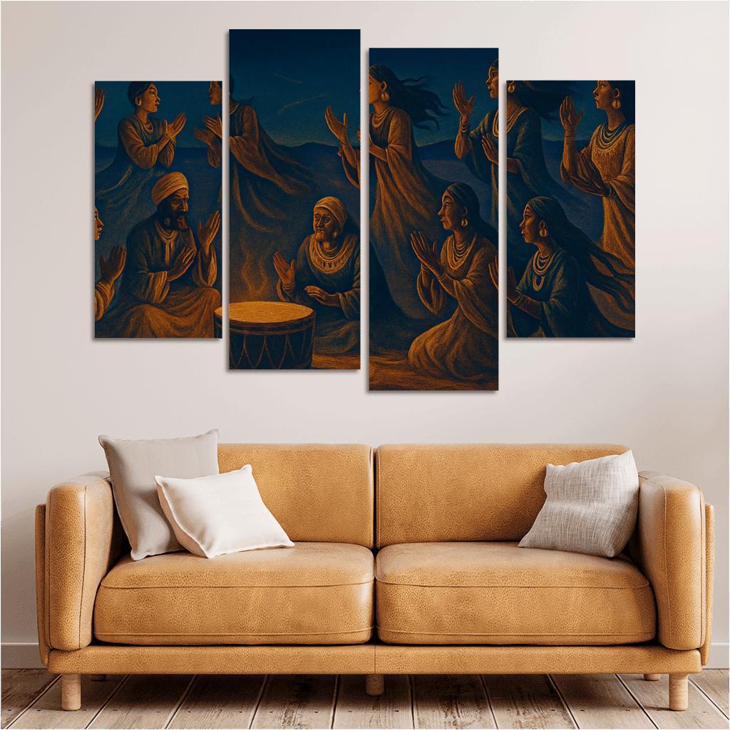 Desert Drum Ritual Dance abstract paintings frame