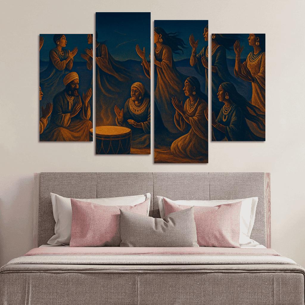 Desert Drum Ritual Dance abstract paintings frame