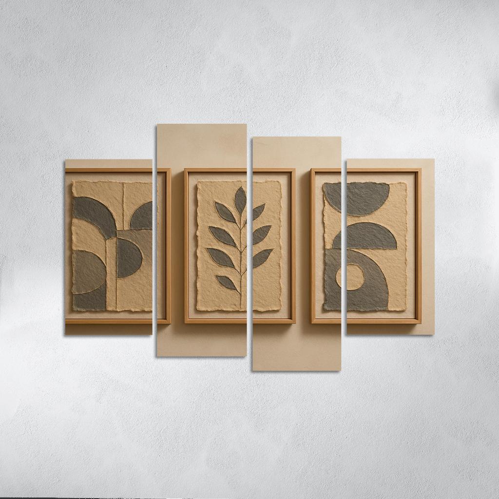 Textured Paper Relief Wall Panels modern paintings frame