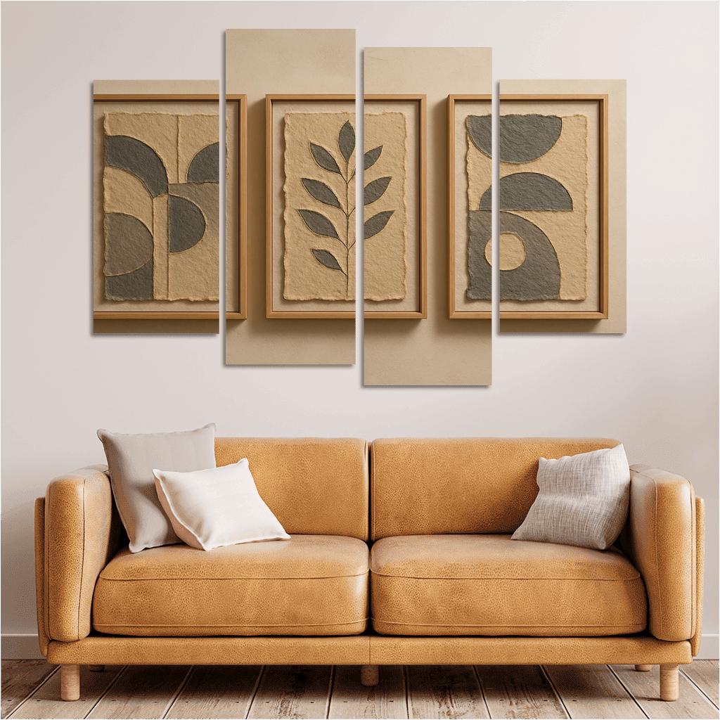 Textured Paper Relief Wall Panels modern paintings frame