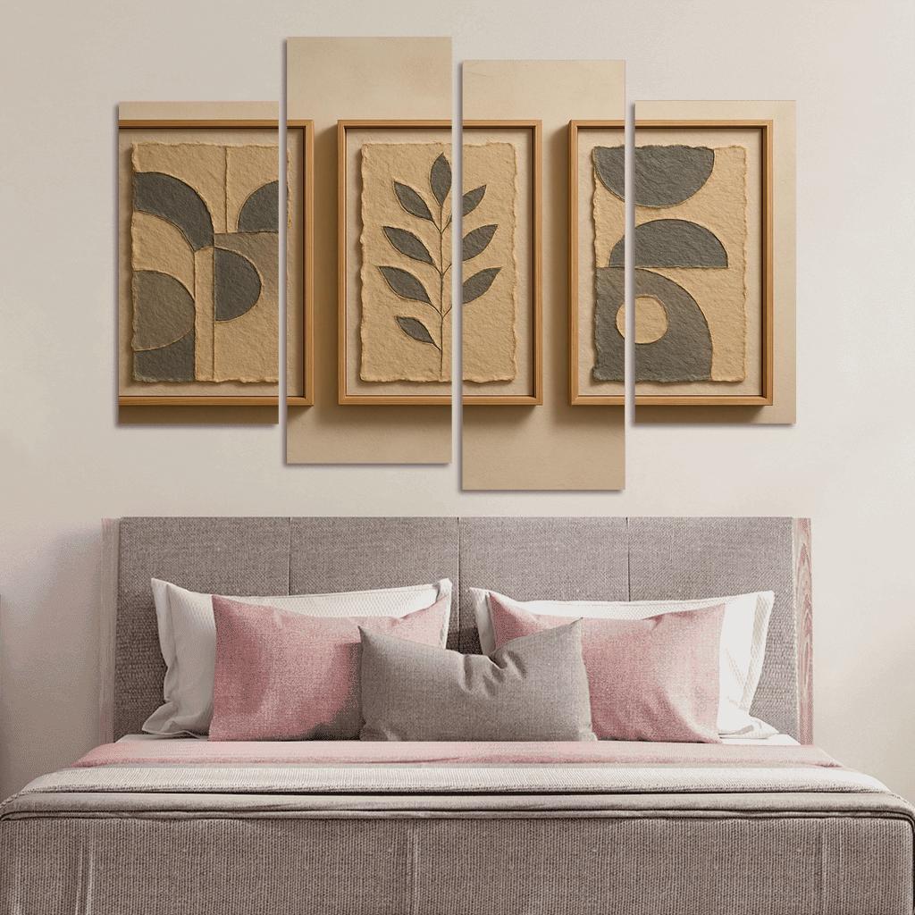 Textured Paper Relief Wall Panels modern paintings frame