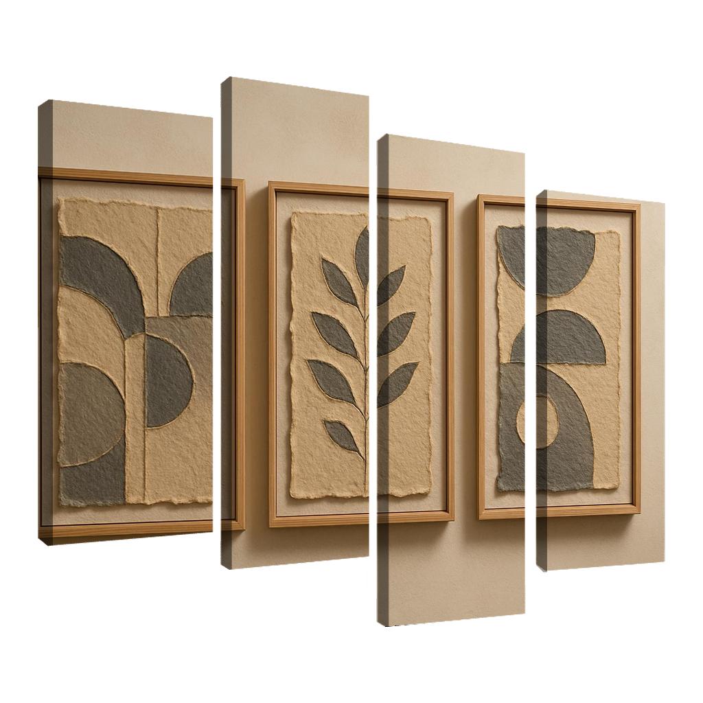 Textured Paper Relief Wall Panels modern paintings frame