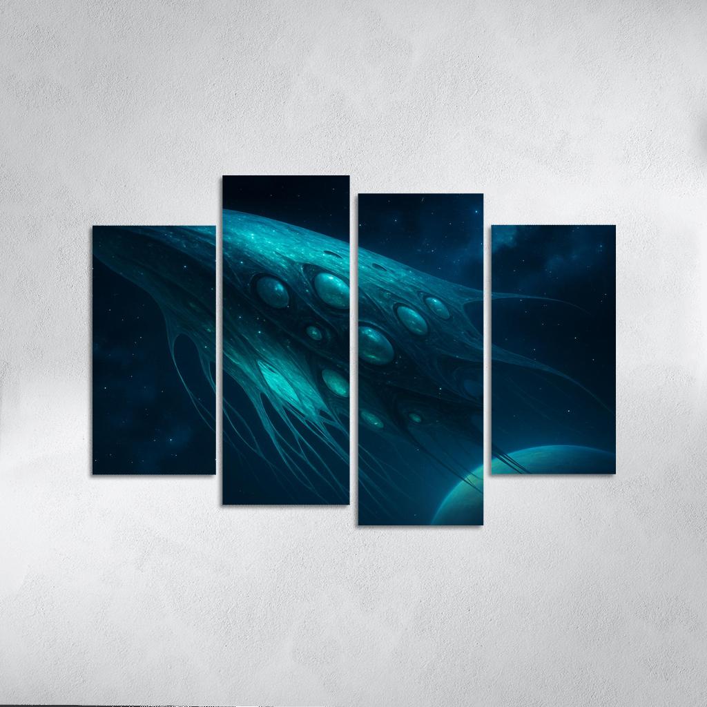 Biolumina Arkship multi-panel paintings