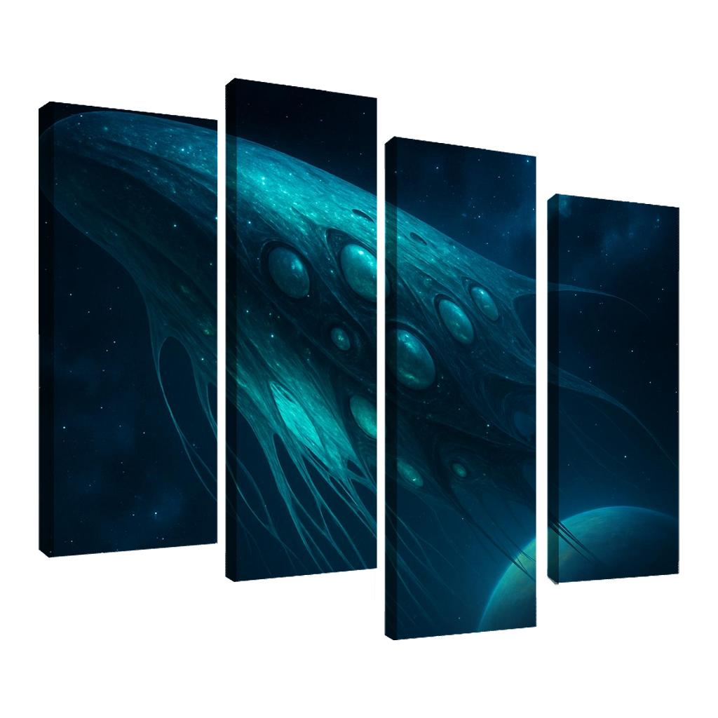 Biolumina Arkship multi-panel paintings