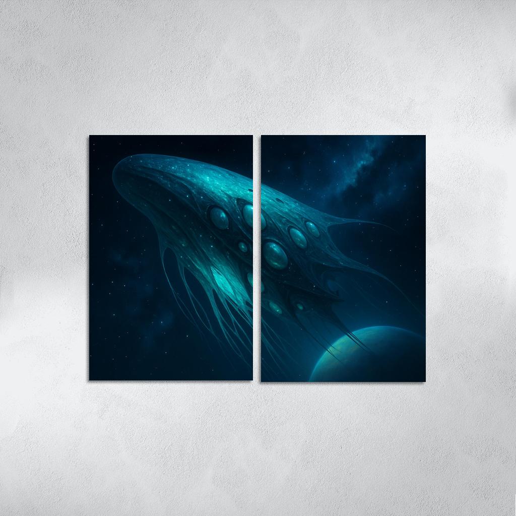 Biolumina Arkship multi-panel paintings