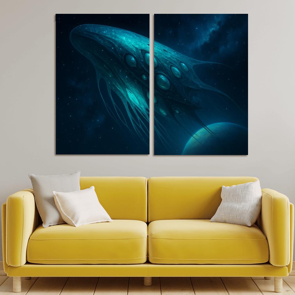 Biolumina Arkship multi-panel paintings