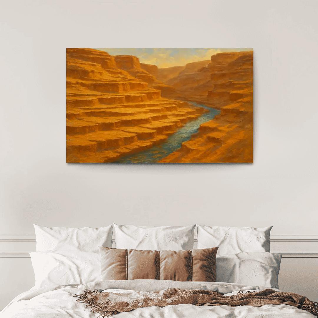 Sunlit Ochre Canyon Terrace framed paintings