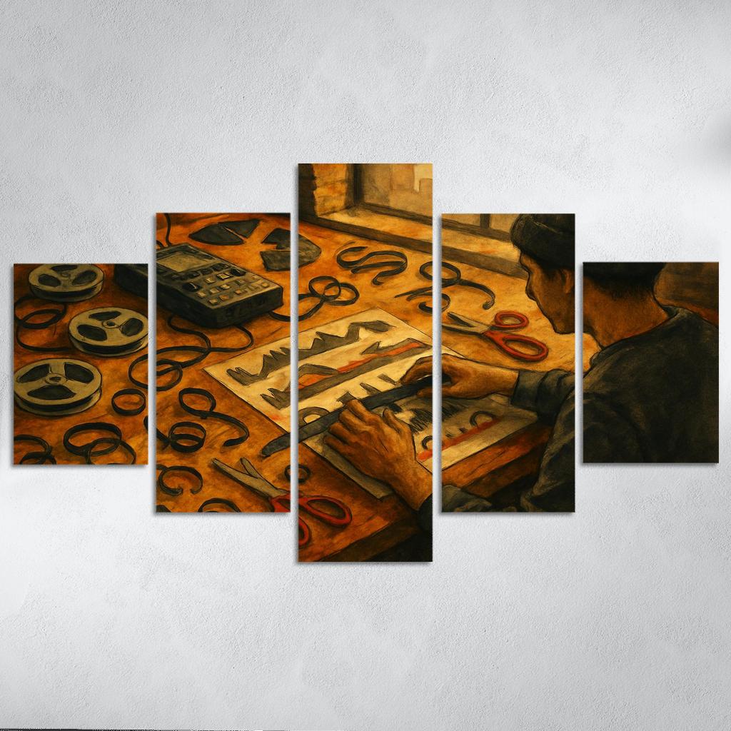 Analog Sound Collage Composition wall decor