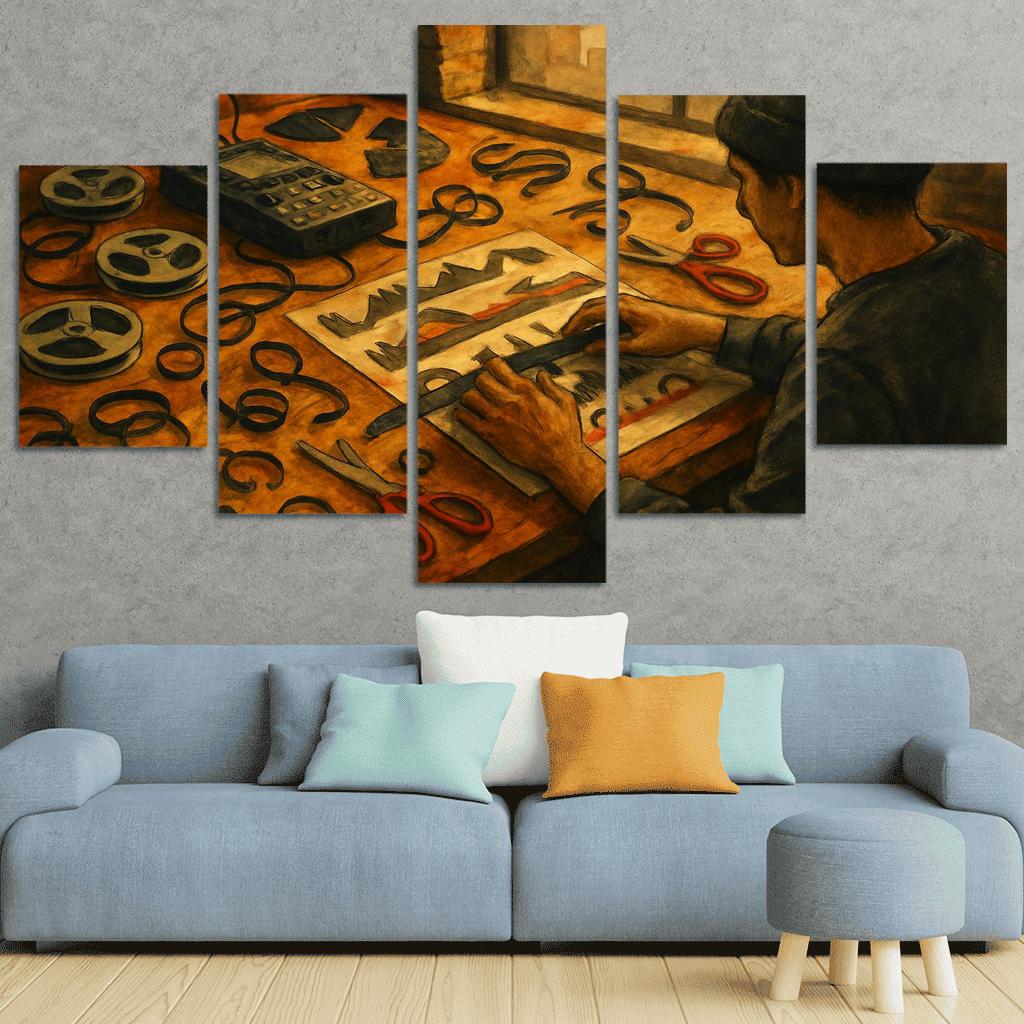 Analog Sound Collage Composition wall decor