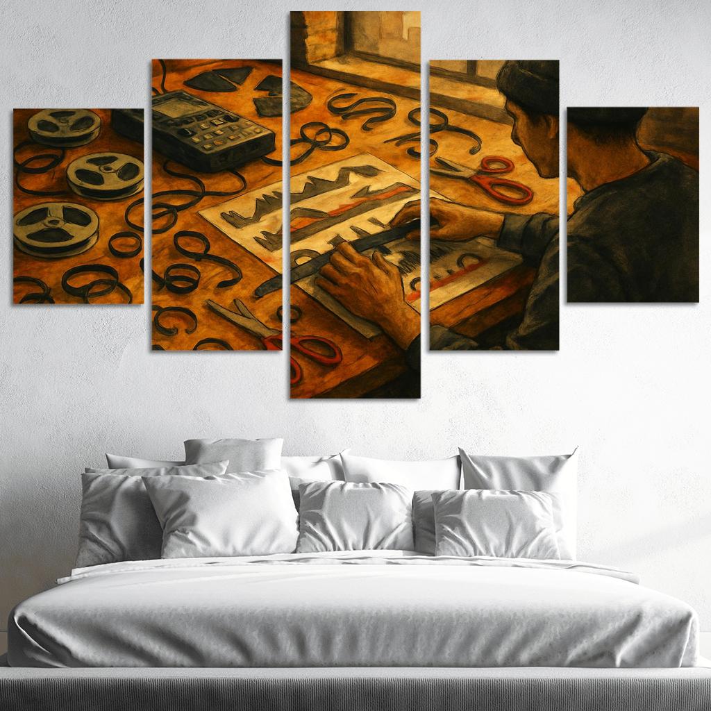 Analog Sound Collage Composition wall decor