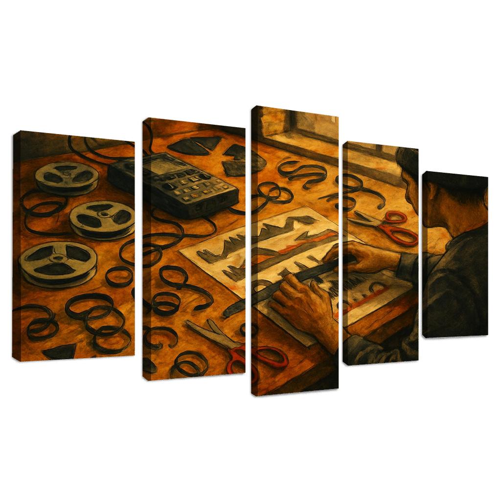 Analog Sound Collage Composition wall decor
